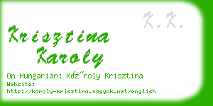 krisztina karoly business card